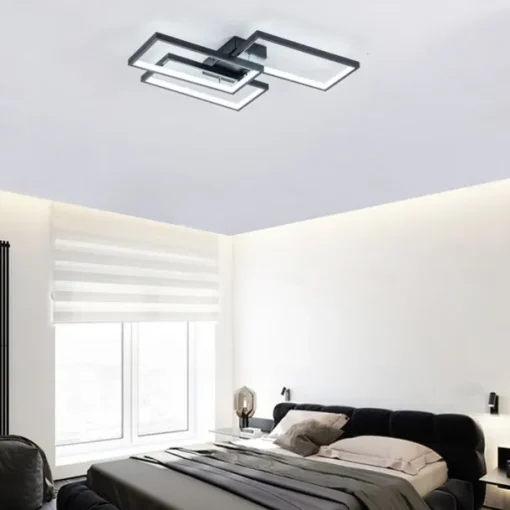 LED Ceiling Light Modern Flush Mount Light Fixture Rectangle Lights for Bedroom Kitchen Living Room Ceiling Lamp 60cm 110-240V