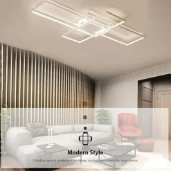 LED Ceiling Light Modern Geometric Pattern 90cm 3-Light Linear Flush Mount Ambient Light Metal Aluminum Warm White Cold White Dimmable Version With Remote Control ONLY DIMMABLE WITH REMOTE CONTROL