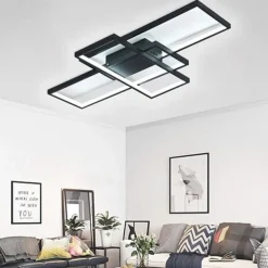 LED Ceiling Light Modern Geometric Pattern 90cm 3-Light Linear Flush Mount Ambient Light Metal Aluminum Warm White Cold White Dimmable Version With Remote Control ONLY DIMMABLE WITH REMOTE CONTROL