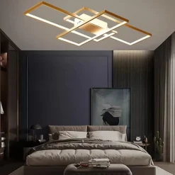 LED Ceiling Light Modern Geometric Pattern 90cm 3-Light Linear Flush Mount Ambient Light Metal Aluminum Warm White Cold White Dimmable Version With Remote Control ONLY DIMMABLE WITH REMOTE CONTROL