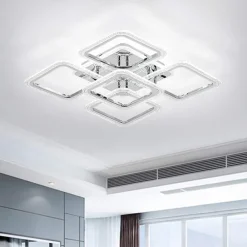 LED Ceiling Light Square Chrome Ceiling Lamp Bubble Acrylic Modern Dimmable Flush Mount LED with Remote Control for Living Room Bedroom Dining Room AC110V AC220V