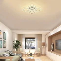 LED Ceiling Light Square Chrome Ceiling Lamp Bubble Acrylic Modern Dimmable Flush Mount LED with Remote Control for Living Room Bedroom Dining Room AC110V AC220V