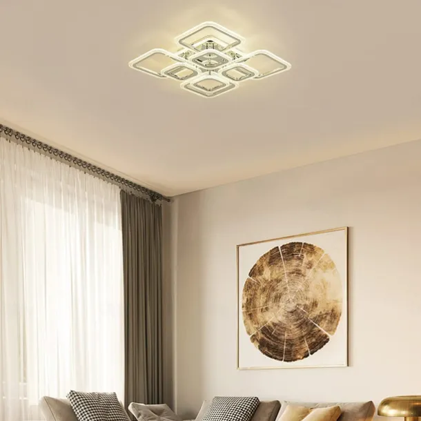 LED Ceiling Light Square Chrome Ceiling Lamp Bubble Acrylic Modern Dimmable Flush Mount LED with Remote Control for Living Room Bedroom Dining Room AC110V AC220V