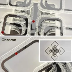 LED Ceiling Light Square Chrome Ceiling Lamp Bubble Acrylic Modern Dimmable Flush Mount LED with Remote Control for Living Room Bedroom Dining Room AC110V AC220V