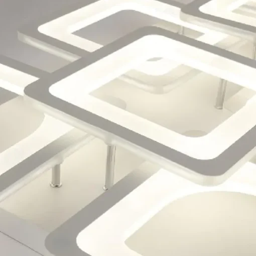 LED Ceiling Light Square Line Design Modern 5-Light 8-Light 60/90 cm Dimmable Flush Mount Lights Metal Acrylic Linear Geometrical Minimalist Painted Finishes 110-120V 220-240V