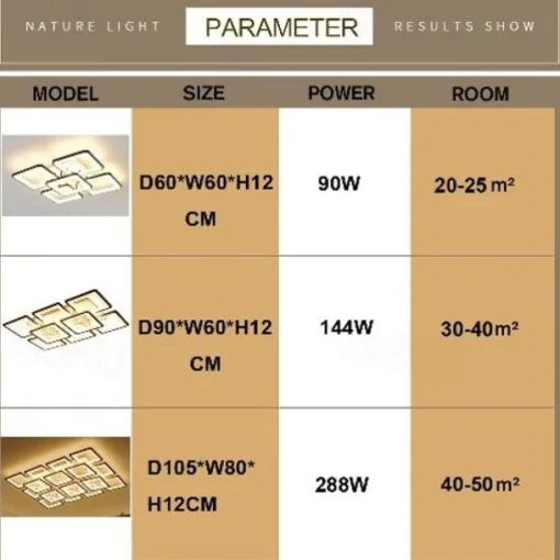 LED Ceiling Light Square Line Design Modern 5-Light 8-Light 60/90 cm Dimmable Flush Mount Lights Metal Acrylic Linear Geometrical Minimalist Painted Finishes 110-120V 220-240V