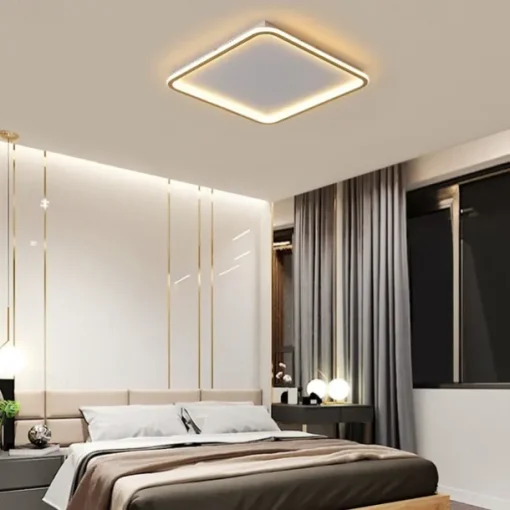 LED Ceiling Light Super Thin 105/50cm Ceiling Lamp Modern Acrylic Metal Stepless Dimming Bedroom Painted Finish Lights 110-240V ONLY DIMMABLE WITH REMOTE CONTROL