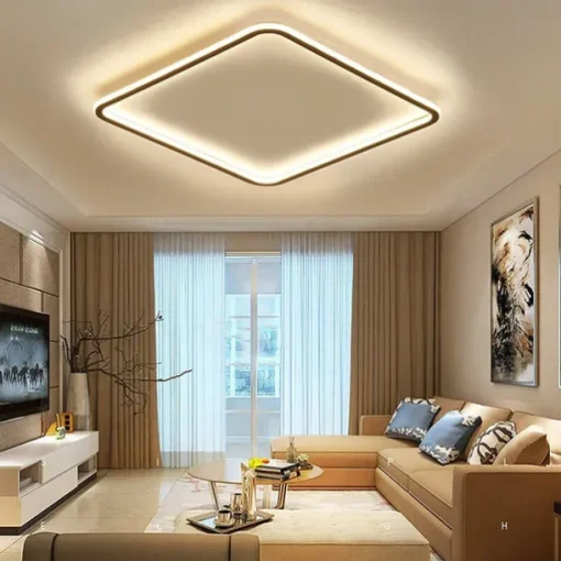 LED Ceiling Light Super Thin 105/50cm Ceiling Lamp Modern Acrylic Metal Stepless Dimming Bedroom Painted Finish Lights 110-240V ONLY DIMMABLE WITH REMOTE CONTROL