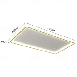LED Ceiling Light Super Thin 105/50cm Ceiling Lamp Modern Acrylic Metal Stepless Dimming Bedroom Painted Finish Lights 110-240V ONLY DIMMABLE WITH REMOTE CONTROL