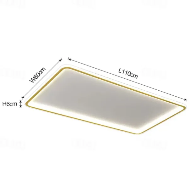 LED Ceiling Light Super Thin 105/50cm Ceiling Lamp Modern Acrylic Metal Stepless Dimming Bedroom Painted Finish Lights 110-240V ONLY DIMMABLE WITH REMOTE CONTROL