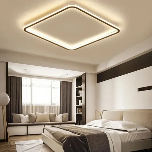 LED Ceiling Light Super Thin 105/50cm Ceiling Lamp Modern Acrylic Metal Stepless Dimming Bedroom Painted Finish Lights 110-240V ONLY DIMMABLE WITH REMOTE CONTROL