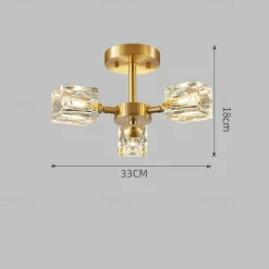 LED Ceiling Lights 3-Color Light Source 33cm 3/4/5/6-Light Semi Flush Mount Crystal Material Ceiling Plate Lighting Fixtures Luxury for Living room Dining room Study 110-240V
