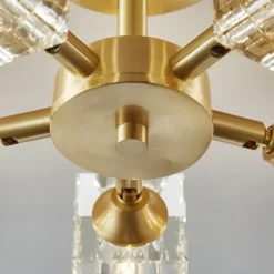 LED Ceiling Lights 3-Color Light Source 33cm 3/4/5/6-Light Semi Flush Mount Crystal Material Ceiling Plate Lighting Fixtures Luxury for Living room Dining room Study 110-240V