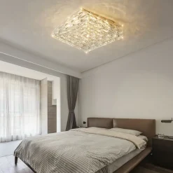 LED Ceiling Lights Crystal Ceiling Light 3-Color Light Source 25/32/40/52cm 1-Light Modern Crystal Flush Mount Square Crystal Shade Nordic for Hallway Dining Bedroom Bathroom 85-265V