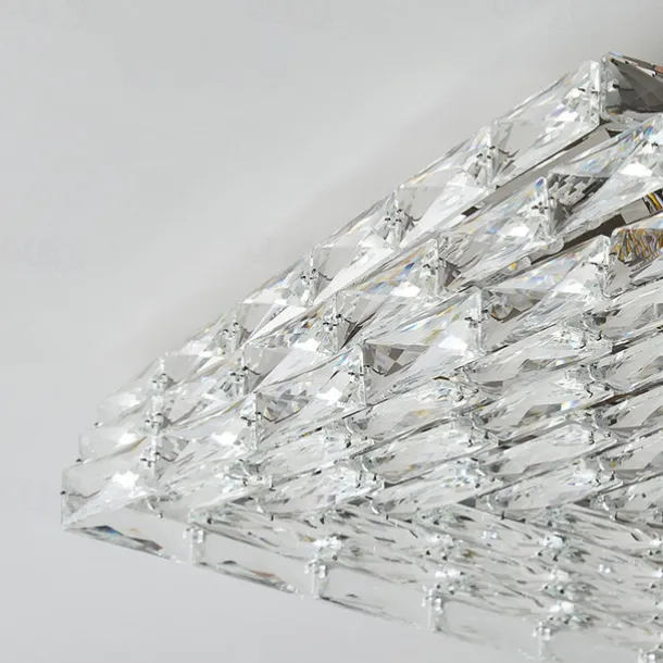 LED Ceiling Lights Crystal Ceiling Light 3-Color Light Source 25/32/40/52cm 1-Light Modern Crystal Flush Mount Square Crystal Shade Nordic for Hallway Dining Bedroom Bathroom 85-265V