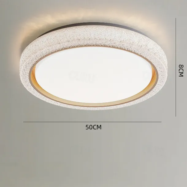 LED Ceiling Lights Dimmable 50cm 1-Light Modern Industrial Art Circular Brushed Metal Semi Flush 42W for Kitchen Bedroom Living Room 220-240V