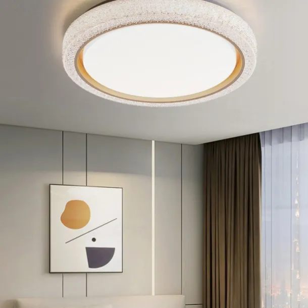LED Ceiling Lights Dimmable 50cm 1-Light Modern Industrial Art Circular Brushed Metal Semi Flush 42W for Kitchen Bedroom Living Room 220-240V