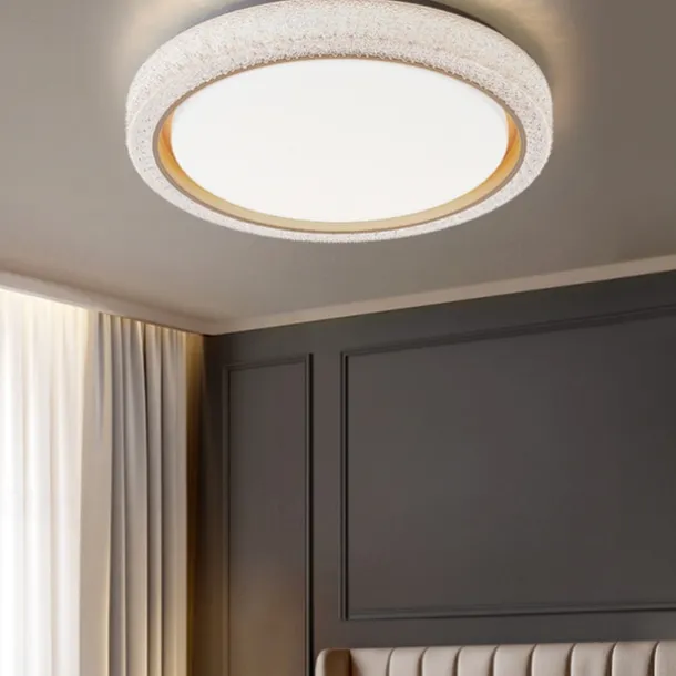 LED Ceiling Lights Dimmable 50cm 1-Light Modern Industrial Art Circular Brushed Metal Semi Flush 42W for Kitchen Bedroom Living Room 220-240V