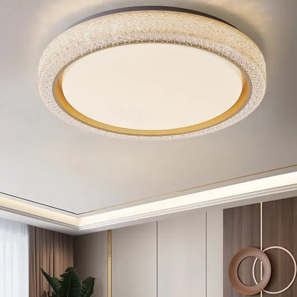LED Ceiling Lights Dimmable 50cm 1-Light Modern Industrial Art Circular Brushed Metal Semi Flush 42W for Kitchen Bedroom Living Room 220-240V