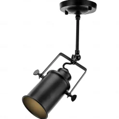 LED Ceiling Spotlight Retro Vintage Ceiling lights E27 Downlight, 2-lights Round Design Black Iron Lampshade, Rotatable Adjustable Industrial Wind Spotlights