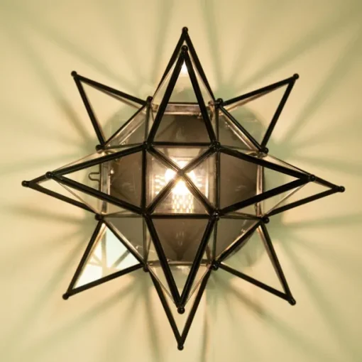 LED Ceilling Light Brass Moravian Star Lamp Flush Mount Colloid Lamp Seed Glass Shade Boho Moroccan Ceiling Lamp Kitchen Entrance