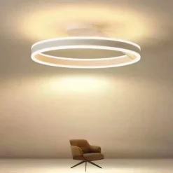 LED Ceilling Light 50cm 1-Light Ring Circle Design Dimmable Aluminum Painted Finishes Luxurious Modern Style Dining Room Bedroom Pendant Lamps 110-240V ONLY DIMMABLE WITH REMOTE CONTROL