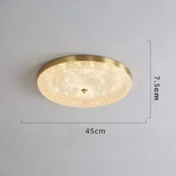 LED Ceilling Light Crystal Dimmable 35cm Circle Design Copper Ceiling Lights for Living Room 110-240V