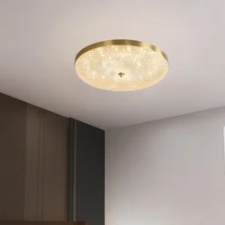 LED Ceilling Light Crystal Dimmable 35cm Circle Design Copper Ceiling Lights for Living Room 110-240V