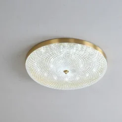 LED Ceilling Light Crystal Dimmable 35cm Circle Design Copper Ceiling Lights for Living Room 110-240V