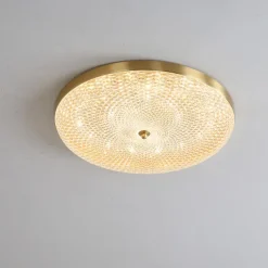LED Ceilling Light Crystal Dimmable 35cm Circle Design Copper Ceiling Lights for Living Room 110-240V