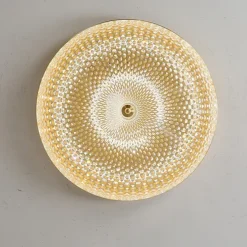 LED Ceilling Light Crystal Dimmable 35cm Circle Design Copper Ceiling Lights for Living Room 110-240V