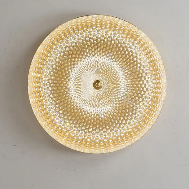 LED Ceilling Light Crystal Dimmable 35cm Circle Design Copper Ceiling Lights for Living Room 110-240V