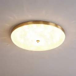 LED Ceilling Light Crystal Dimmable 35cm Circle Design Copper Ceiling Lights for Living Room 110-240V