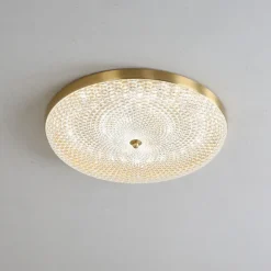 LED Ceilling Light Crystal Dimmable 35cm Circle Design Copper Ceiling Lights for Living Room 110-240V