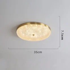 LED Ceilling Light Crystal Dimmable 35cm Circle Design Copper Ceiling Lights for Living Room 110-240V