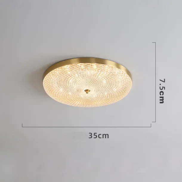 LED Ceilling Light Crystal Dimmable 35cm Circle Design Copper Ceiling Lights for Living Room 110-240V