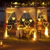 LED Curtain String Lights 126 LED String Light Battery & USB Powered Waterproof Heart Shape Lights 8 Flashing Modes For Girl Valentine's Day Wedding Christmas Restaurant Hotel Window LED Lights
