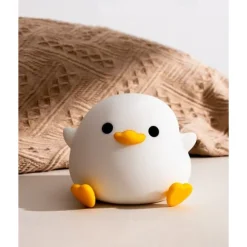 LED Cute Bean Duck Night Light Cute Animal Silicone Nursery Night Light Rechargeable Table Lamp Bedside Lamp with Touch Sensor for Bedrooms Living Room