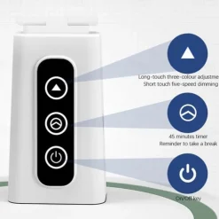 LED Desk Lamp Clock Table Lamp, USB Chargeable Dimmable Desk Lamp Plug-in LED Light Foldable Eye Protection Reading Night Light Dimmable Study table Lamp for Home Study Reading Night Light