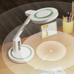 LED Desk Lamp Clock Table Lamp, USB Chargeable Dimmable Desk Lamp Plug-in LED Light Foldable Eye Protection Reading Night Light Dimmable Study table Lamp for Home Study Reading Night Light