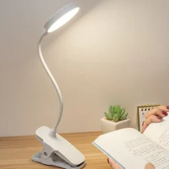 LED Desk Lamp USB Charging Folding Learning Eye Protection Reading Office Bedroom Touch Dimming Night Light Office Bedside Flexible Dimmable Folding LED Clip Eye Protection Table Lamp