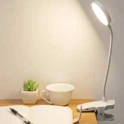 LED Desk Lamp USB Charging Folding Learning Eye Protection Reading Office Bedroom Touch Dimming Night Light Office Bedside Flexible Dimmable Folding LED Clip Eye Protection Table Lamp