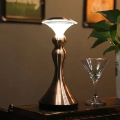 LED Desk Light Touch Controlled Reading Light Bar Metal Table Lamp Portable Battery Table Retro Night Light LED Restaurant Bedroom Bedside Restaurant USB Charging Light 1PC