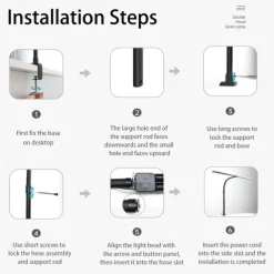 LED Double Head Desk Lamp 24W Brightest Architect Double Swing-arm Table Lamps for Workbench, Monitor, Home Reading, Offices, Bedrooms and Dormitories