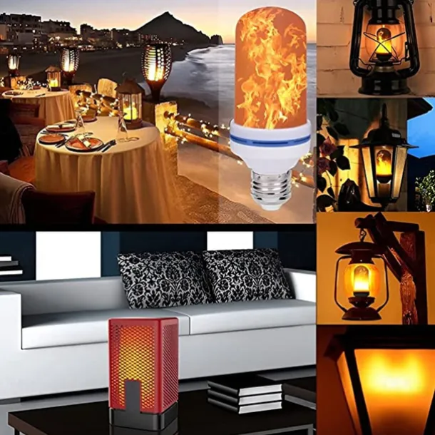 LED E27 Flame Bulb Fire lamp Corn Bulb Flickering LED Light Dynamic Flame Effect 85-265v for Home Lighting