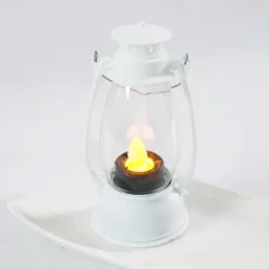 LED Electronic Horse Light Candle Light Retro Small Oil Lamp Electronic Candle Light Creative Nostalgic Wind Light Desktop Ornament Small Night Light Festival Party Decorative Lights 1PC