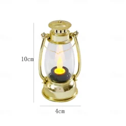 LED Electronic Horse Light Candle Light Retro Small Oil Lamp Electronic Candle Light Creative Nostalgic Wind Light Desktop Ornament Small Night Light Festival Party Decorative Lights 1PC