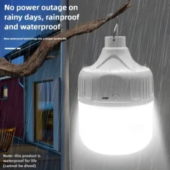 LED Emergency Light Bulb 3600mAH Battery USB Rechargeable 5 Lighting Modes Energy-Saving Lamp with Hook for Outdoor Picnic Camping Tent Night Market 200W