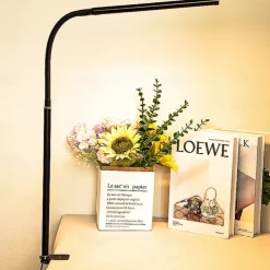 LED Eye Protection Desk Lamp USB Powered for Learning & Reading – Full Spectrum, Low Blue Light with Folding Clip and Dimmable 1PC