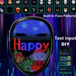 Led Face Mask LED Mask HD with WIFI Bluetooth Programmable Party Cosplay Glowing Mask Masquerade Newest